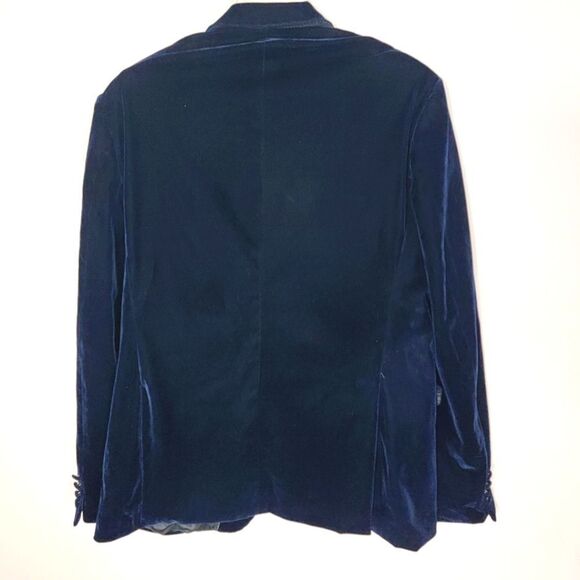 Bagozza Midnight Blue Velour Mens Blazer US Size 44 EU Size 54 - Picture 6 of 14